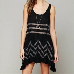 Free People intimately tiny dots Voile Lace Trapeze Slip Dress XS NWOT